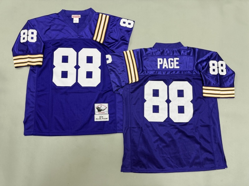 Men 2025 Minnesota Vikings #88 Page Purple Throwback Limited NFL Jersey style 001->minnesota vikings->NFL Jersey